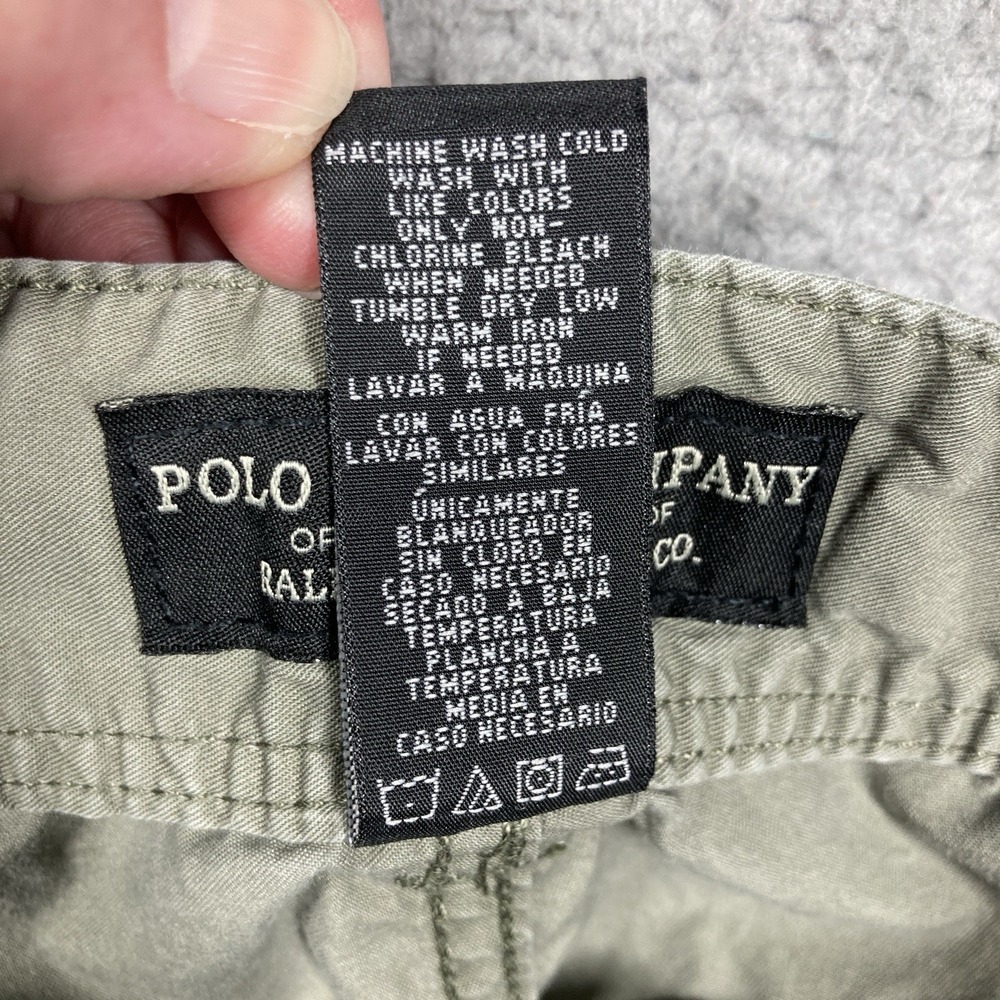 Polo Shorts Mens 34 Olive Green Cargo 12 in Inseam Military Surplus Gorpcore - Picture 15 of 16